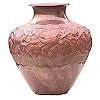 Folk Art Birds Copper Vase