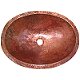 Undermount Hammered Oval Natural Bathroom Copper Sink