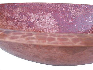 Undermount Hammered Oval Natural Bathroom Copper Sink Close-Up