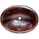 Hammered Oval Palm Trees Bathroom Copper Sink