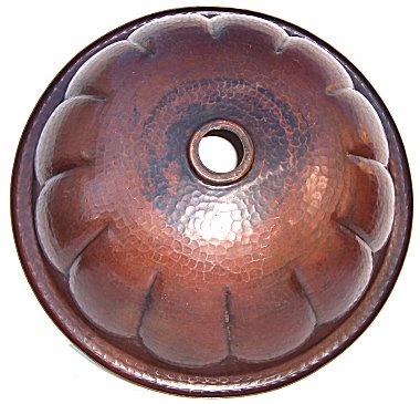 Hammered Round Shell Bathroom Copper Sink Details