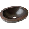 Small Apron Oval Hammered Bathroom Copper Sink