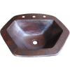 Over-Counter Hex Hammered Bathroom Copper Sink