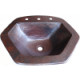 Over-Counter Hex Hammered Bathroom Copper Sink