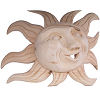 Small Carved Natural Wood Sunface