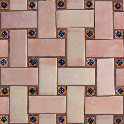Rectangular Saltillo Floor Tile Close-Up