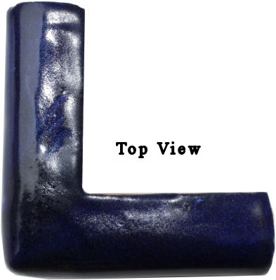 TalaMex Cobalt Blue Chair Rail Corner Molding Close-Up
