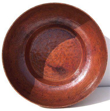 Natural Hammered Copper Bowl Close-Up