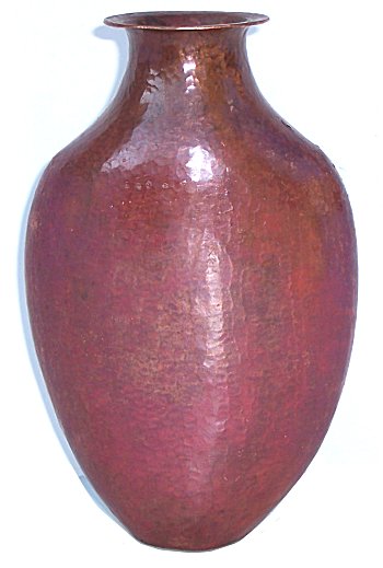 Medium Oval Hammered Copper Vase