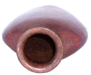 Medium Oval Hammered Copper Vase Details
