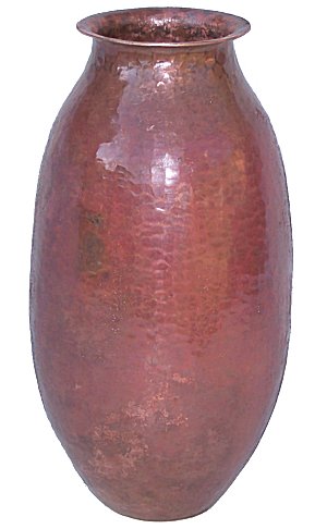 Small Round Hammered Copper Vase