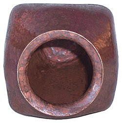 Medium Squared Hammered Copper Vase Close-Up