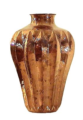 Folk Art Polished Pronged Copper Vase