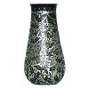 Folk Art Black Background Silver Copper Vase