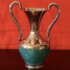 Folk Art Turquoise/Patina Copper Pitcher