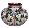 Folk Art Gold Paint Alcatraz Copper Vase