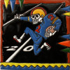 Football Player. Day-Of-The-Dead Clay Tile