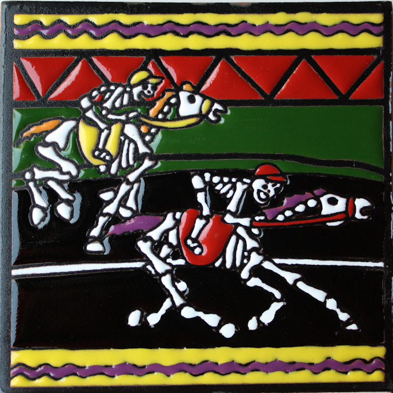 The Derby. Day-Of-The-Dead Clay Tile