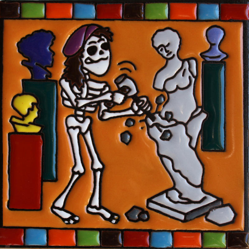 The Sculptor. Day-Of-The-Dead Clay Tile