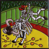 TalaMex Bull Rider. Day-Of-The-Dead Clay Tile