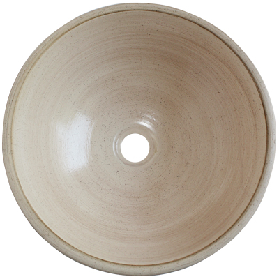 TalaMex Olivos Fango Ivory Ceramic Vessel Sink Close-Up
