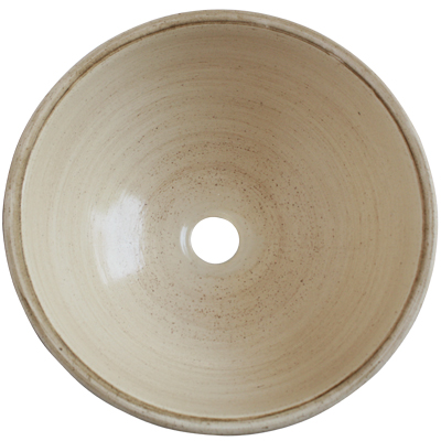 Lujan Fango Ivory Ceramic Vessel Sink Close-Up