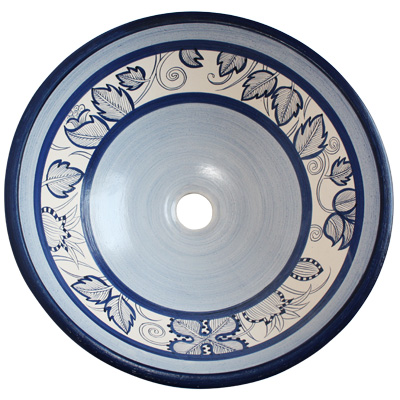 Victoria Fango Blue Ceramic Vessel Sink Close-Up