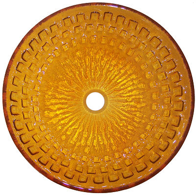 Above Counter Glass Vessel Basin - Amber Close-Up