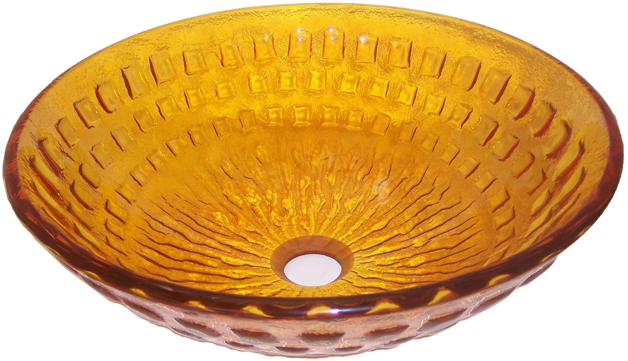 Above Counter Glass Vessel Basin - Amber