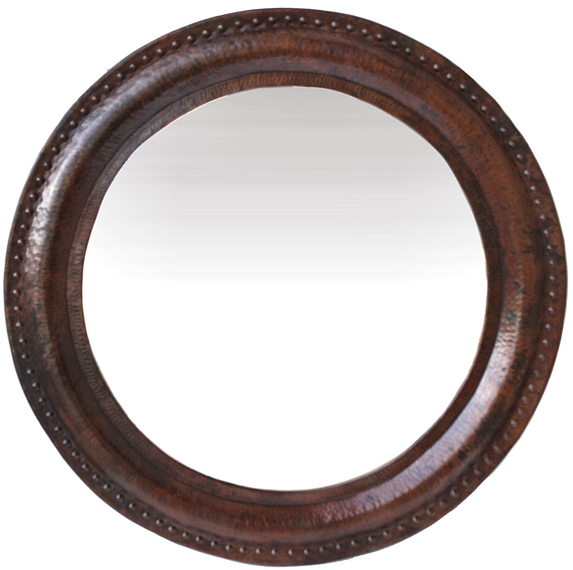 Big Round Hammered Copper Mirror