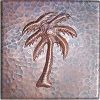 Palm Tree Hammered Copper Tile