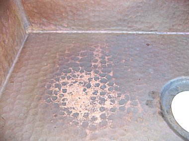 Natural Color Flat Hammered Copper Kitchen Sink II Details