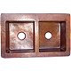 Double Bowl Apron Hammered Copper Kitchen Sink