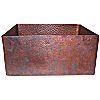 Unrimmed Squared Hammered Copper Bar Sink