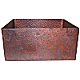 Unrimmed Squared Hammered Copper Bar Sink