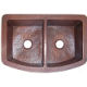 Farmhouse Modern Double Bowl Hammered Copper Kitchen Sink