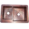 Double Bowl Undermount Hammered Copper Kitchen Sink