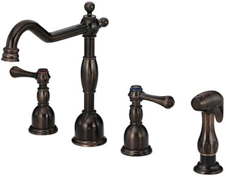 Widespread Oil Rubbed Bronze Two-Handle Kitchen Sink Faucet