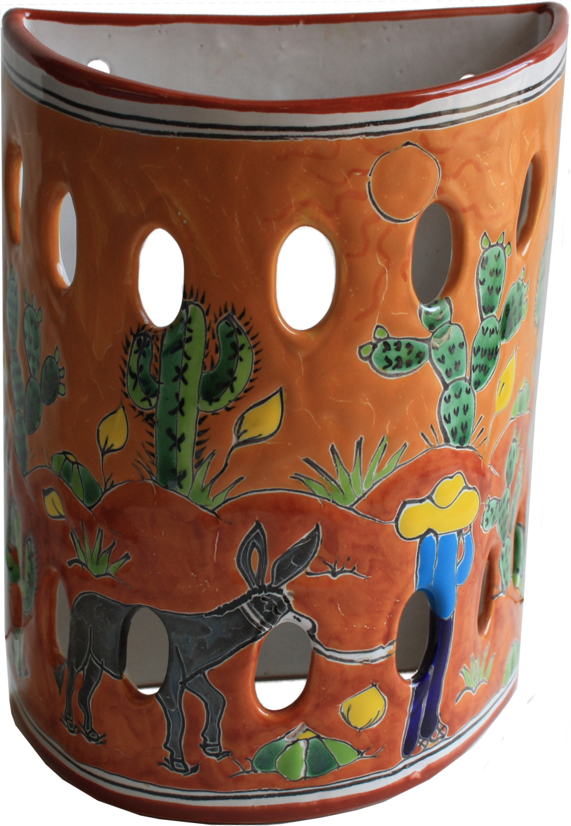 TalaMex Desert Talavera Ceramic Sconce
