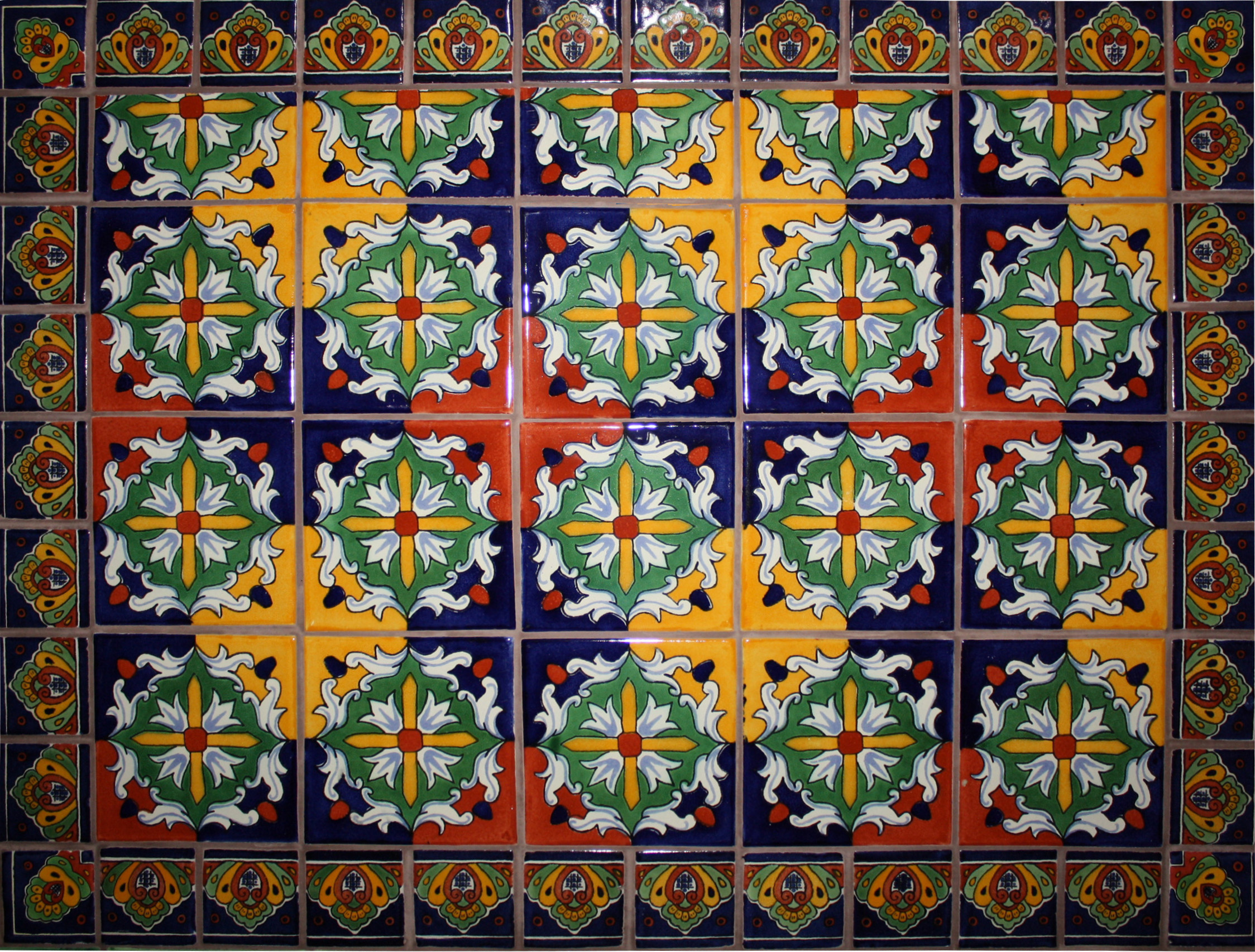 TalaMex Tula Mexican Tile Set Backsplash Mural