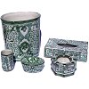 Green-White Talavera Ceramic Bathroom Set
