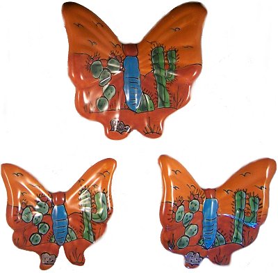 Desert Talavera Ceramic Butterfly Set (3)