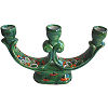 Green Peacock Talavera Candle Holder