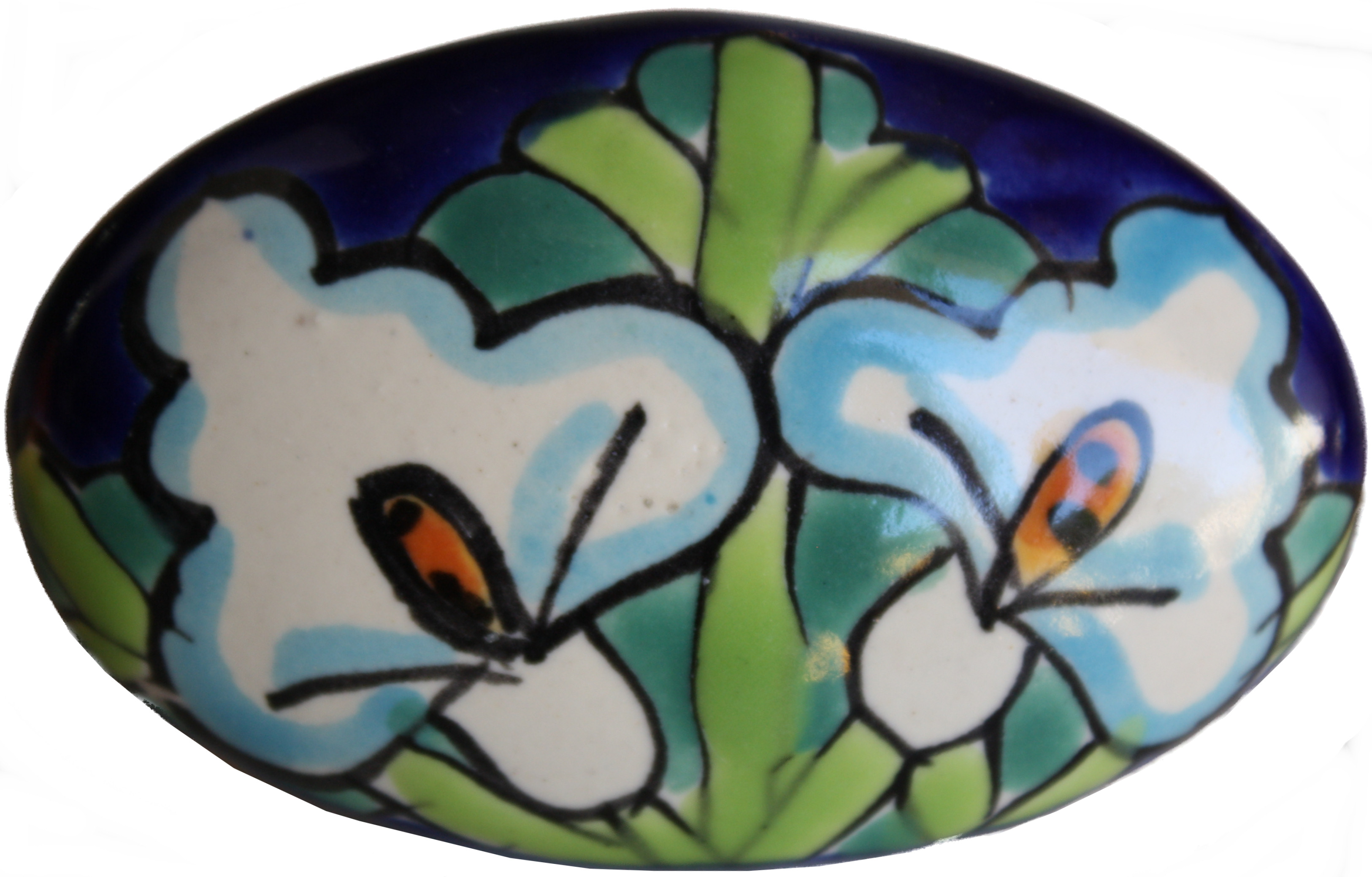 TalaMex Oval Lily Talavera Ceramic Drawer Knob