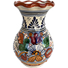 TalaMex Handmade Calpan Mexican Colors Talavera Flower Vase