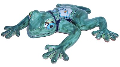 Lily Ceramic Talavera Frog Details