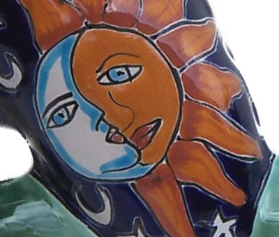 TalaMex Eclipse Talavera Ceramic Frog Close-Up