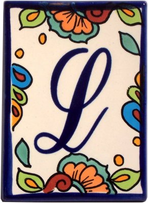Hacienda Talavera Ceramic House Letter L