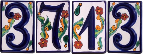 TalaMex Colonial Talavera Ceramic House Number One Details
