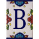 TalaMex Mexican Talavera Mission Tile House Letter B